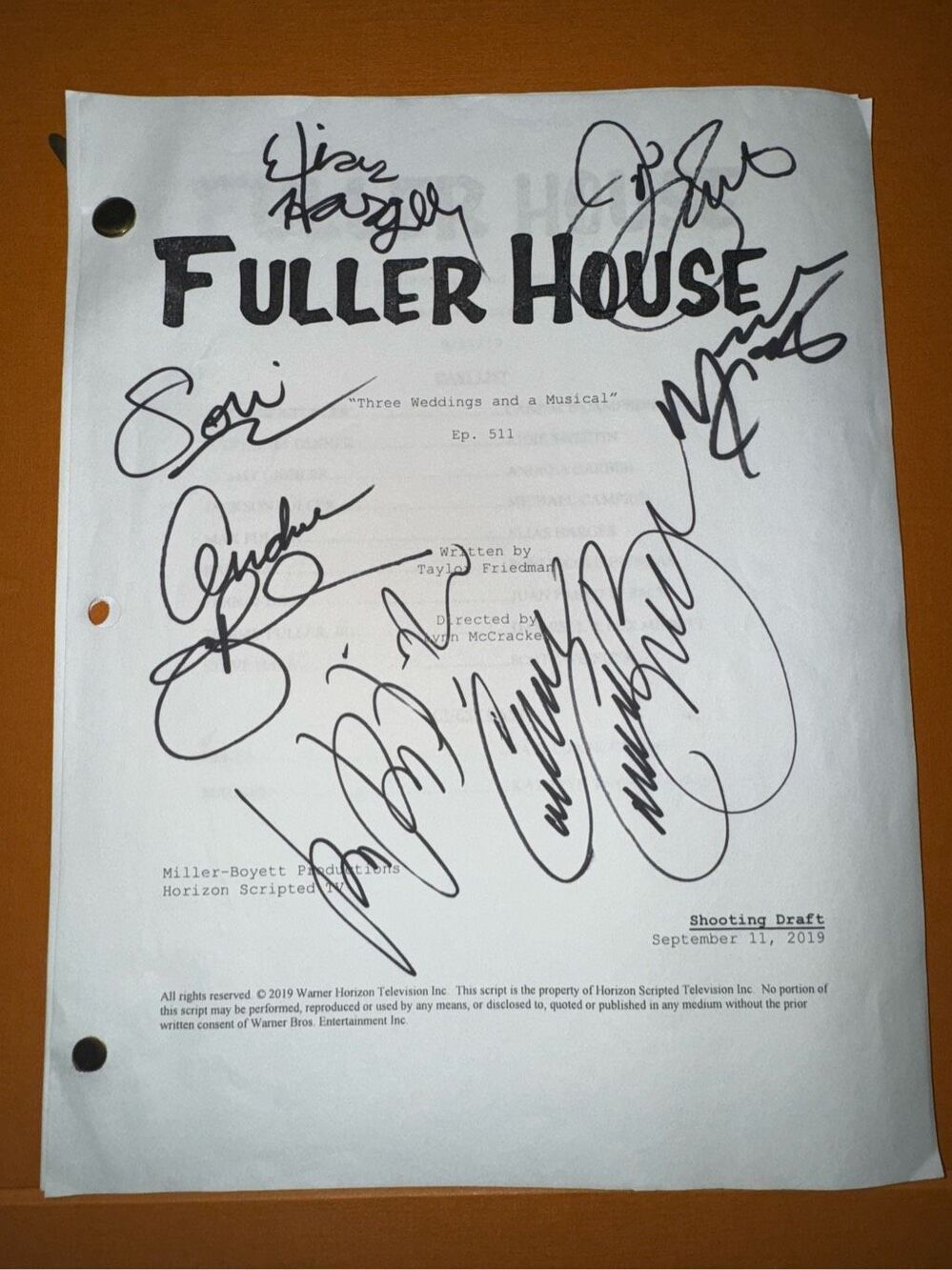 Rare Full Script of Fuller House Episode 511 From 2019 Signed By 7 Cast Members